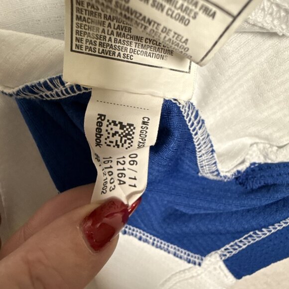 INDIANAPOLIS COLTS Polo Shirt SS REEBOK Blue White NFL AFC South Polyester L - Picture 7 of 12